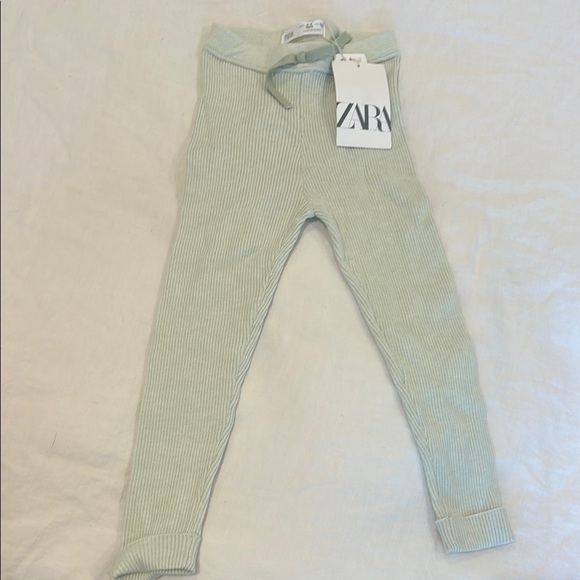 Zara Other - Zara Kids Mint Ribbed Leggings